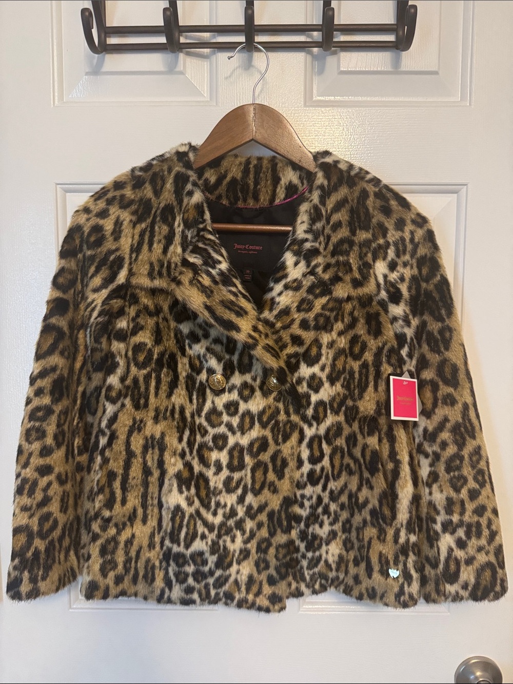 NWT Juicy Couture Leopard Print Faux-Fur Jacket - Girls Faux Fur Coat